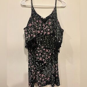 Charlotte Russe Black Dress with Pink Floral Design